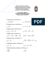 Evaluacion Radicacion-Racionalizacion