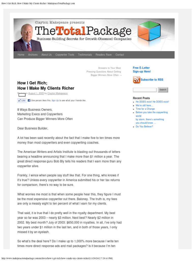 Makepeace Total Package EZine-AllIssues | PDF | Copywriting | Marketing