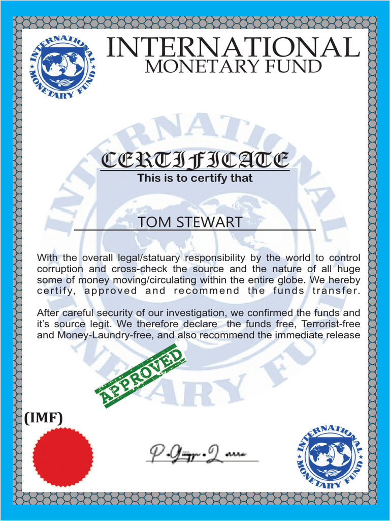 IMF Fund Release Approval Certificate | PDF
