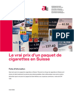 Fiche D'information - Vrai Prix D'un Paquet de Cigarettes en Suisse - FR