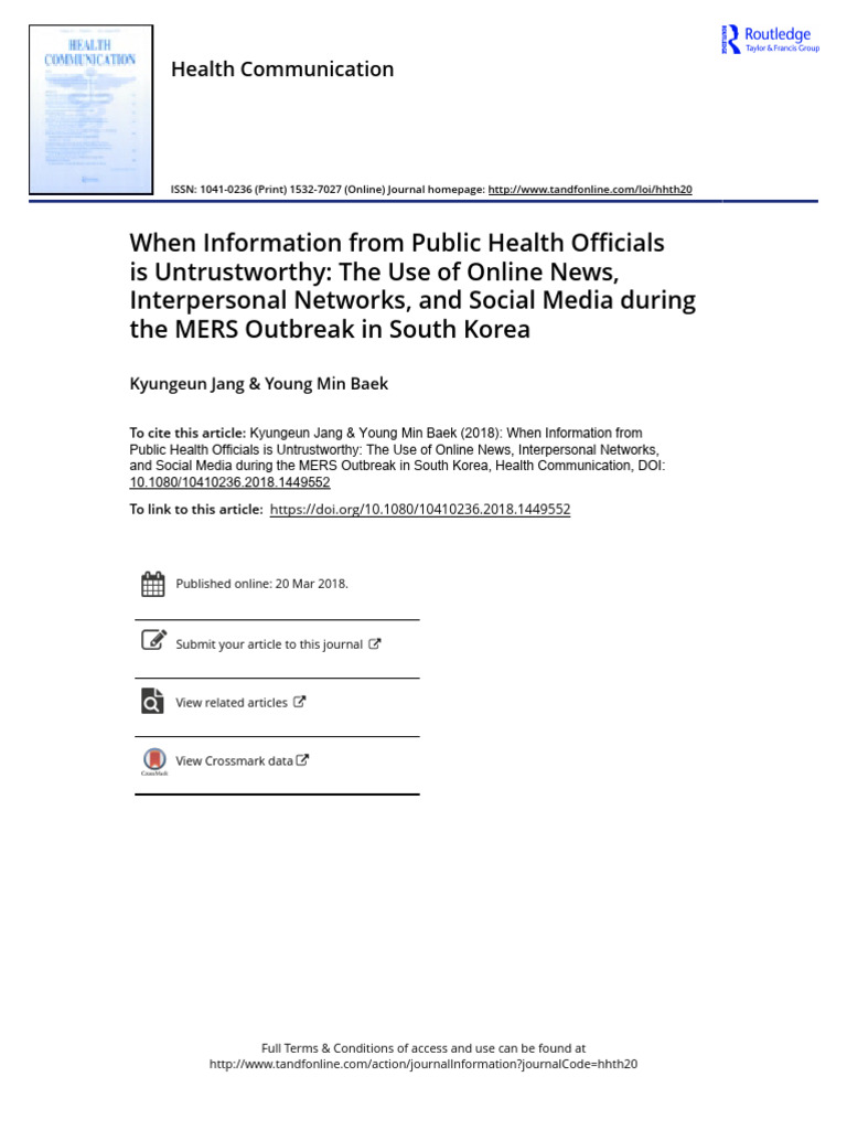 When Information From Public Health Officials | PDF | Credibility | News