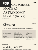 Week 4 Physical Science Modern Astronomy