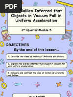 Week 5-6 Physical Science How Galileo Inferred That Objects and First Law of Motion