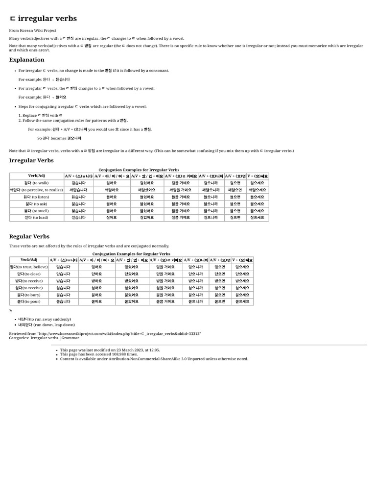 Irregular verbs korean wiki project pdf grammatical conjugation