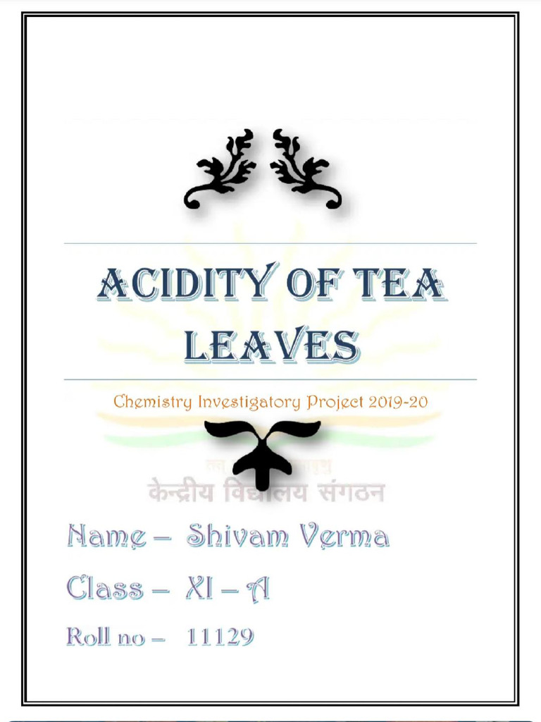 Acidity of Tea Leaves PDF