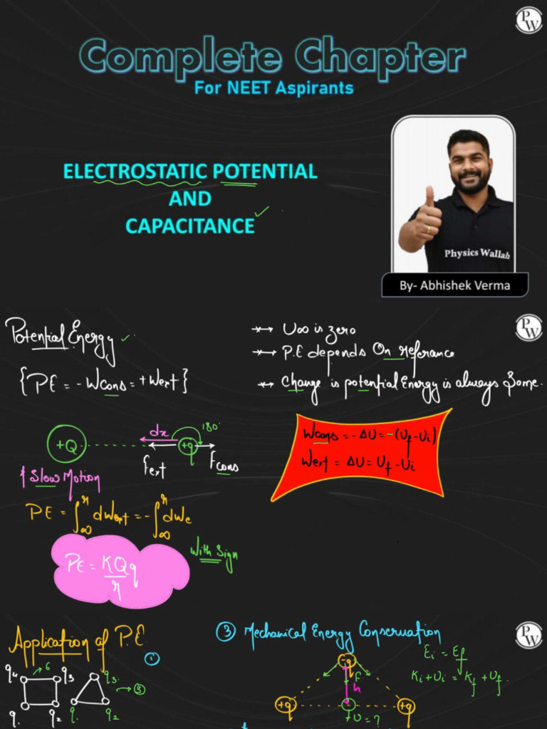 Electrostatic Potential and Capacitance _ Class Notes __ Neet Mindmap | PDF