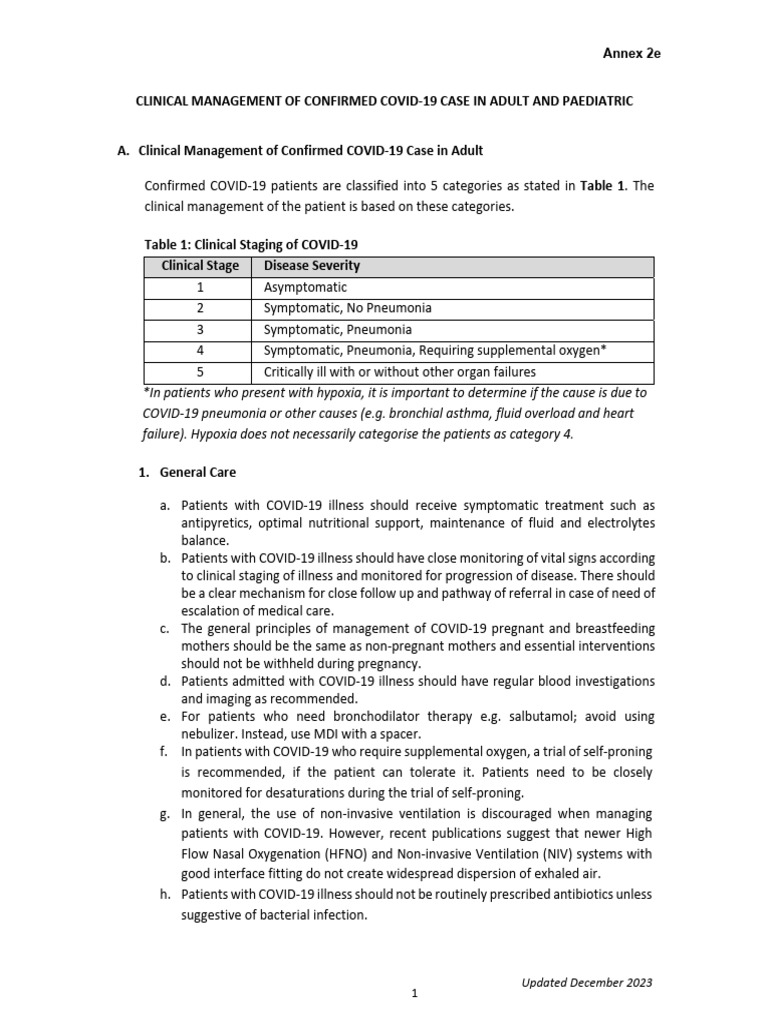 Clinical Management of COVID-19 Cases | PDF | Pneumonia | Chronic Condition