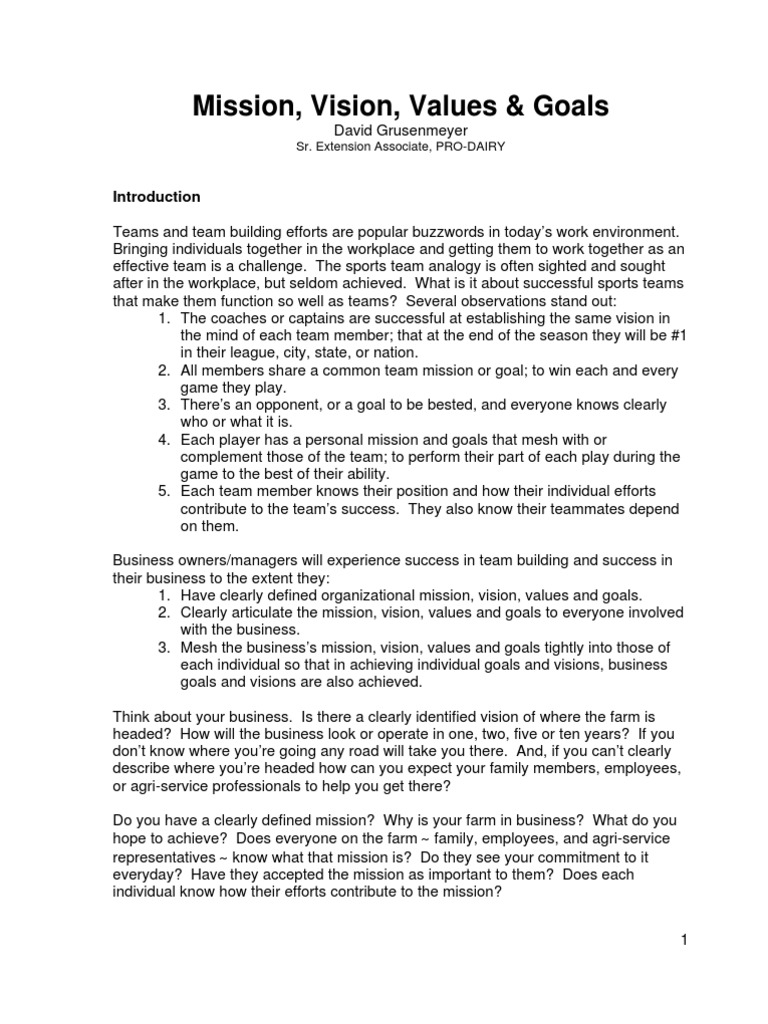 Mission | PDF | Goal | Team Building