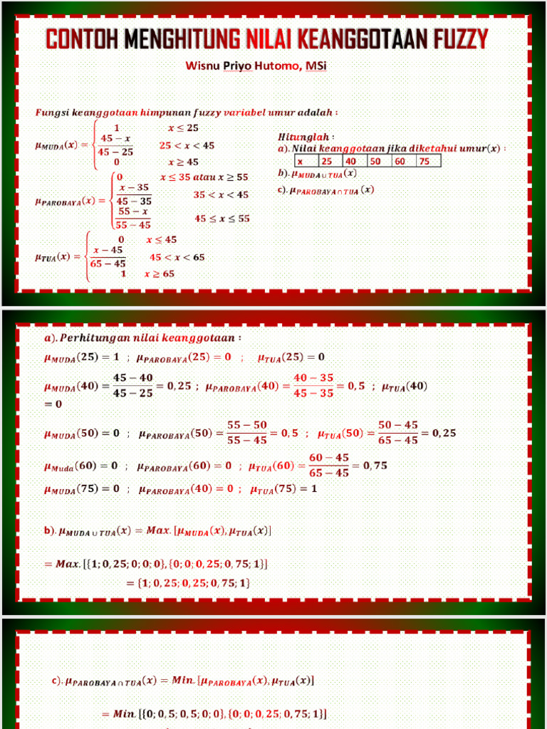 Contoh Menghitung Nilai Keanggotaan Fuzzy | PDF