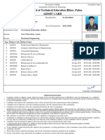 State Board of Technical Education Bihar, Patna Admit Card