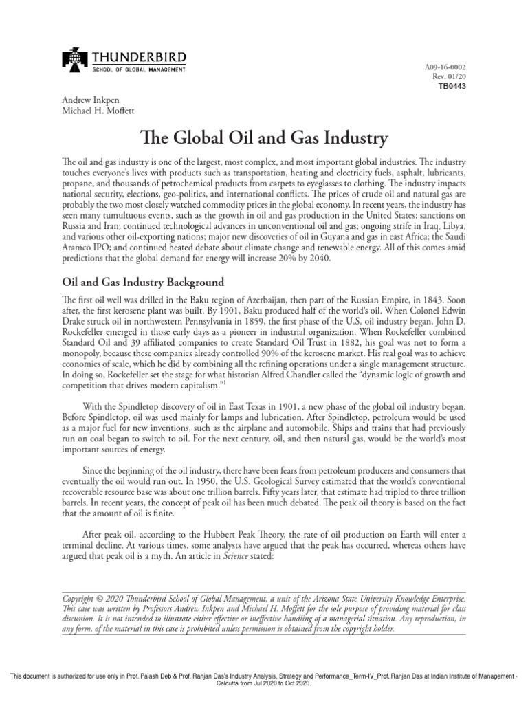 The Global Oil and Gas Industry | PDF | Petroleum | Opec
