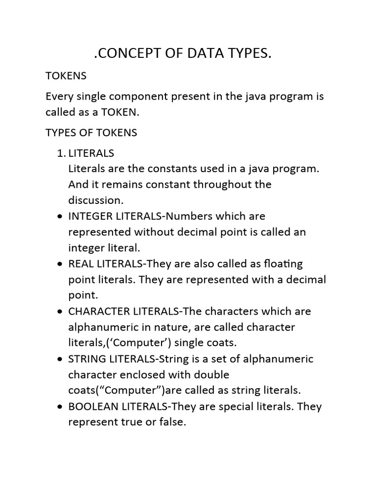 Concept of data types pdf data type variable computer science 