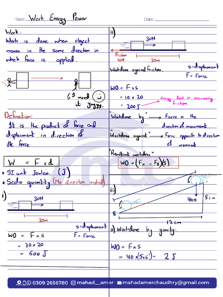 Work Energy and Power Final | PDF