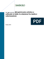 La Gestione Del Patrimonio Artistico e Culturale in Italia
