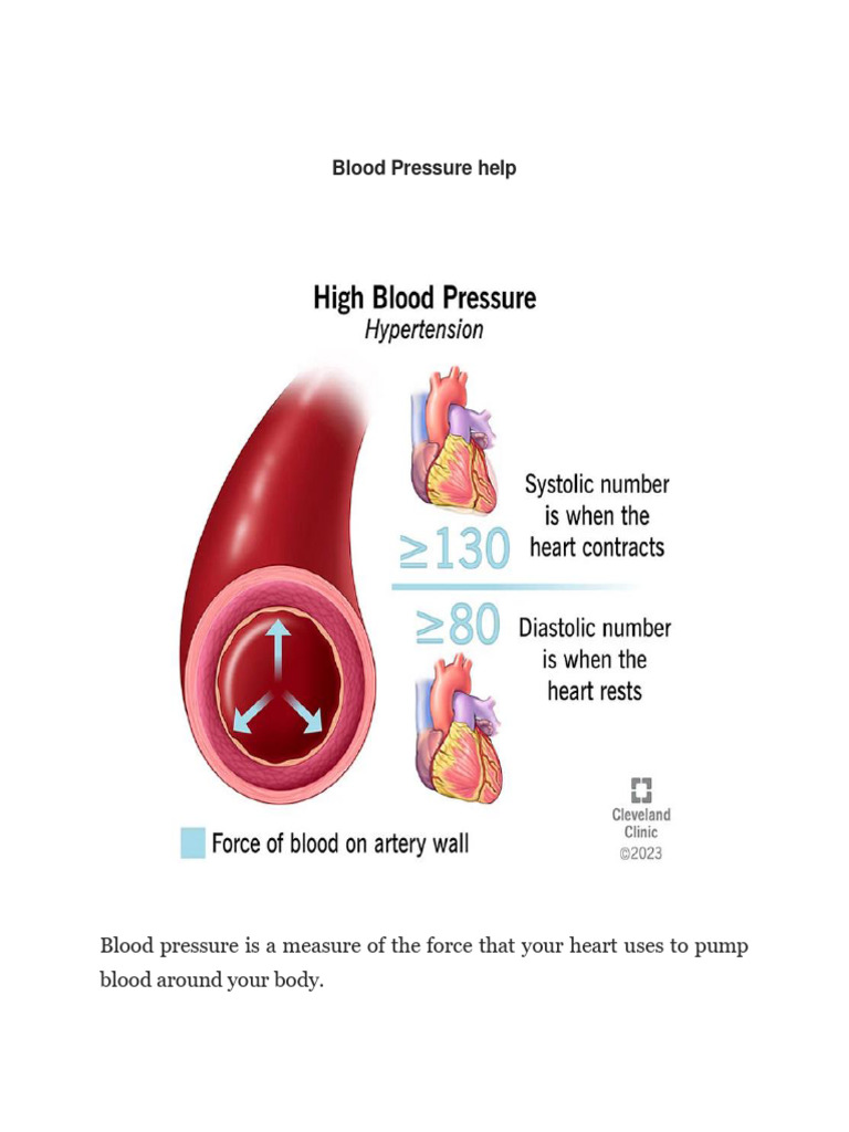 Blood Pressure Help | PDF | Self-Improvement | Lifestyle