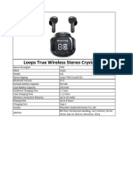 Loops TWS Crystal X21 Specs
