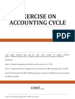 Exercise On Accounting Cycle