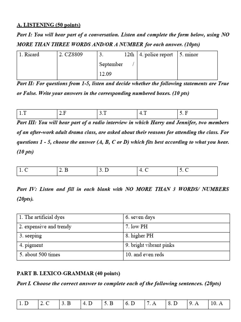 Test 8 Key | PDF