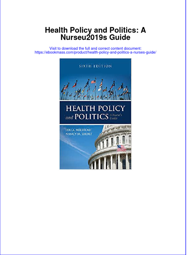 Health Policy and Politics a Nurses Guide PDF