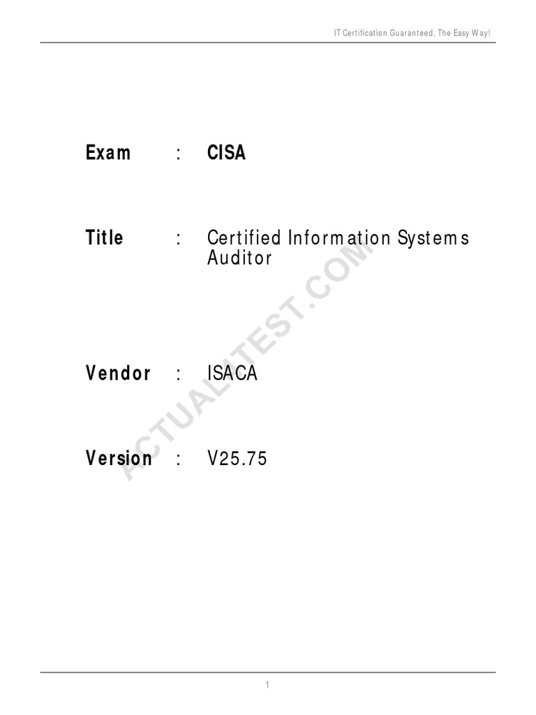 Cisa V2575 - 220623 - 075416 | PDF | Information Security | Security