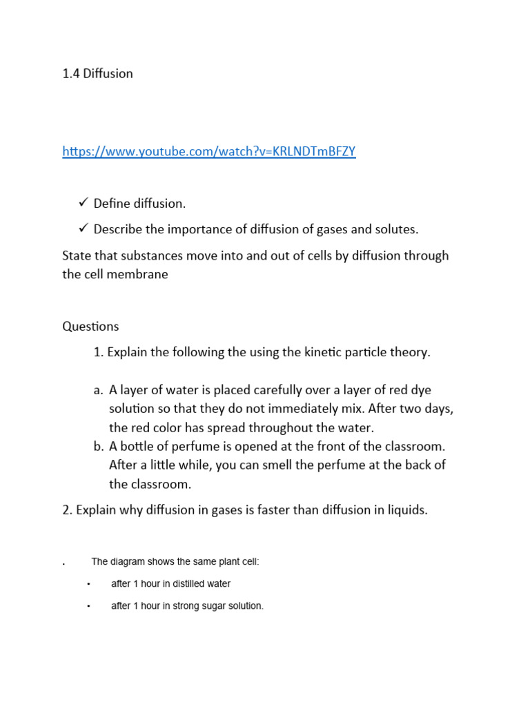1.4 Diffusion Classnote | PDF