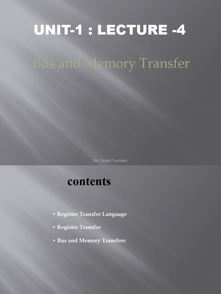 Bus and Memory Transfer Overview | PDF | Bit | Electronic Design