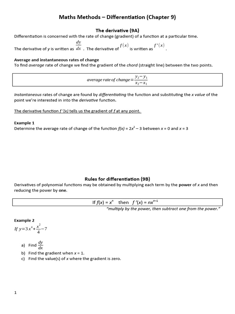 Differentiation Methods in Engineering Maths | PDF