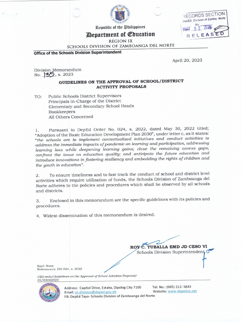 DM No 135s 2023 | PDF