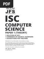 ISC Computer Science 2011 Solved Paper