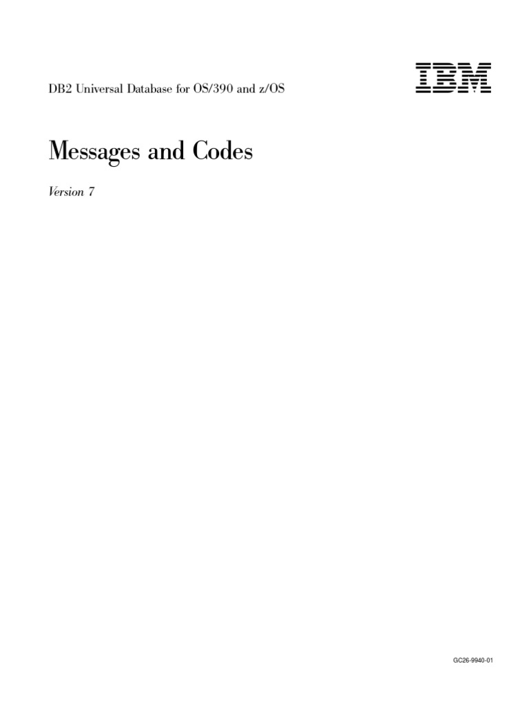 Db2v7 Msg&Codes | PDF | Ibm Db2 | Sql
