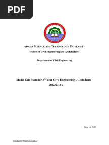 Model Exit Exam (May 2023) - Civil Engineering Department