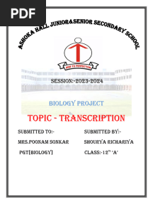 BIOLOGY PROJECT Translation