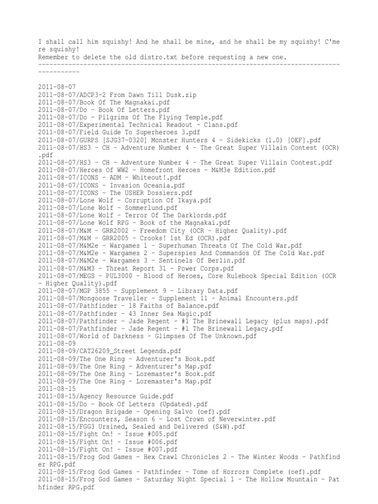 RPG and Fantasy Game PDFs Archive | PDF