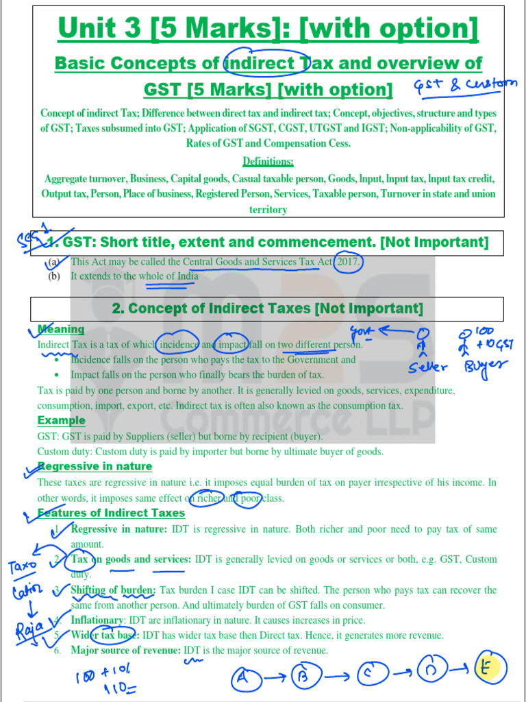 GST Overview for B.Com 5th Semester | PDF | Value Added Tax | Taxes