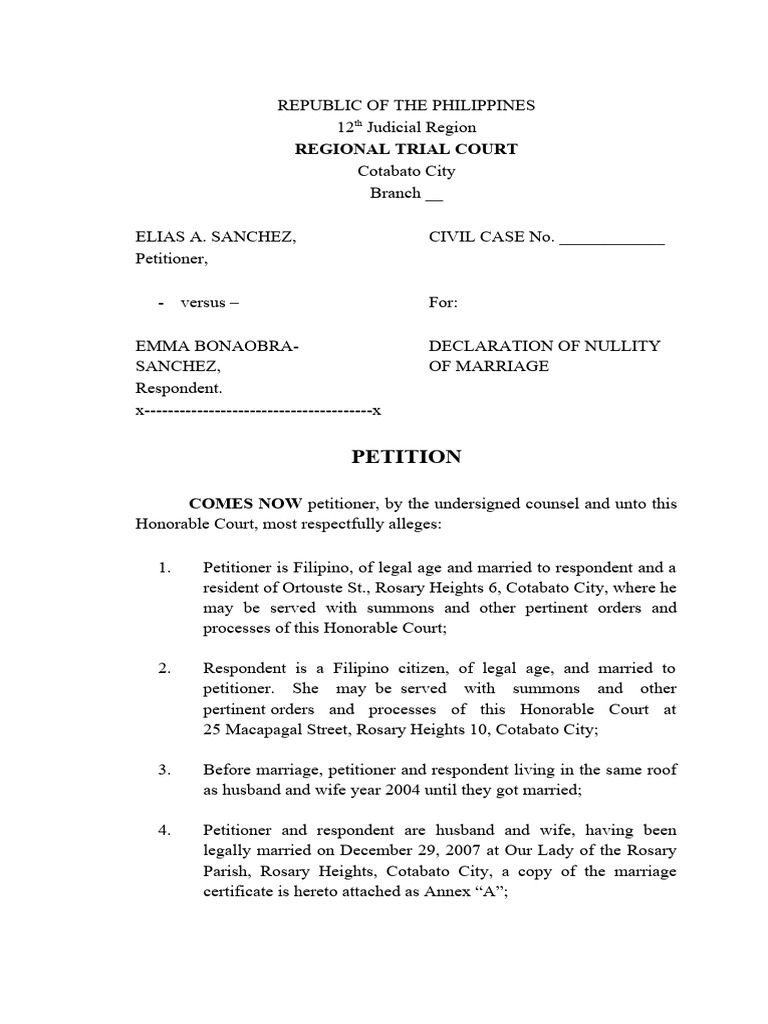 sample-petition-for-annulment-of-marriage-with-annex-pdf-annulment