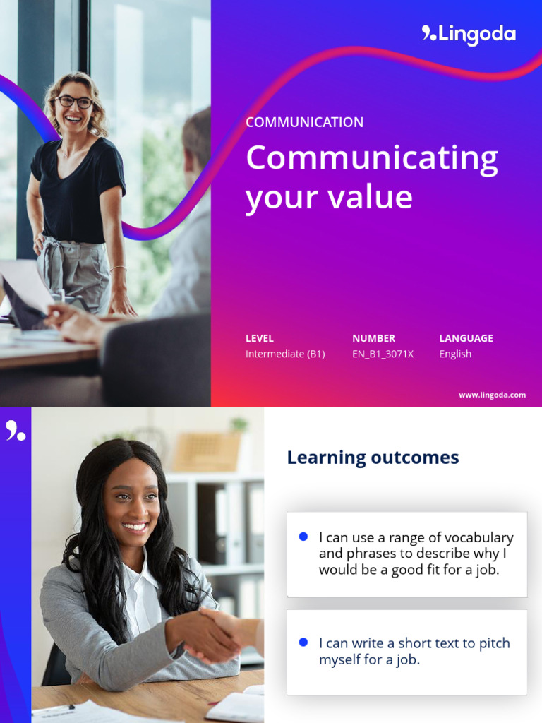 Communicating your value c pdf behavior modification learning