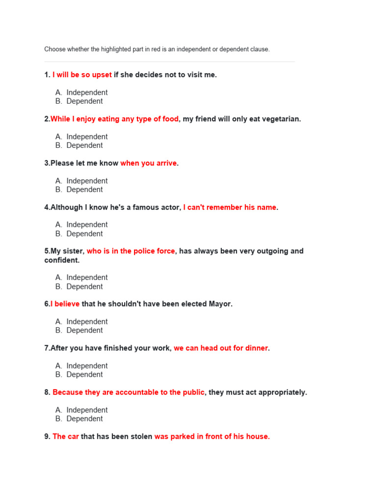 Grammar Clause Identification Quiz | PDF | Mystery, Thriller & Crime ...