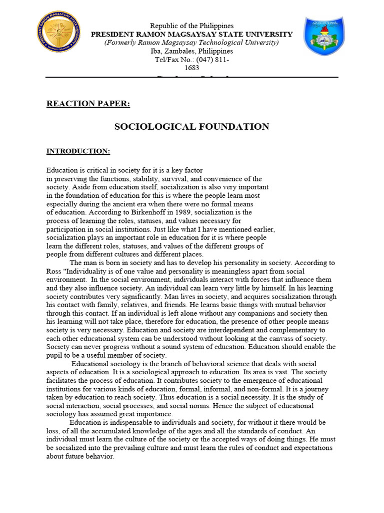 Sociological Foundations of Education | PDF | Sociology | Society