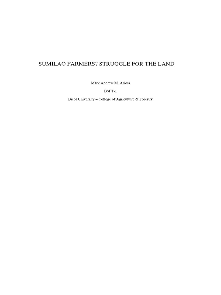 Sumilao Farmers' Land Struggle in Philippines | PDF | Philippines