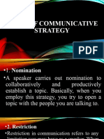 Types of Communicative Strategy