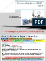 IGCSE 1.3 Enterprise Business Growth and Size