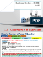 IGCSE 1.2 Classification of Businesses