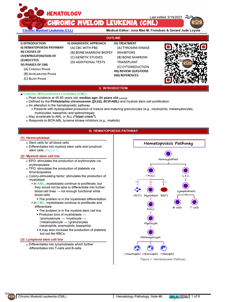 CML Pathology and Diagnostic Guidelines | PDF | Haematopoiesis | Leukemia