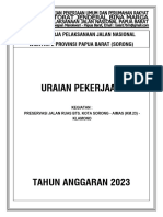 Uraian Pekerjaan PRESERVASI JALAN RUAS BTS. KOTA SORONG AIMAS KM.23 KLAMONO 2023