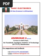 0 1st Year Basic Electronics Transistor Biasing Notes by Arunkumar G, Lecturer, EC Dept, STJIT, Ranebennur