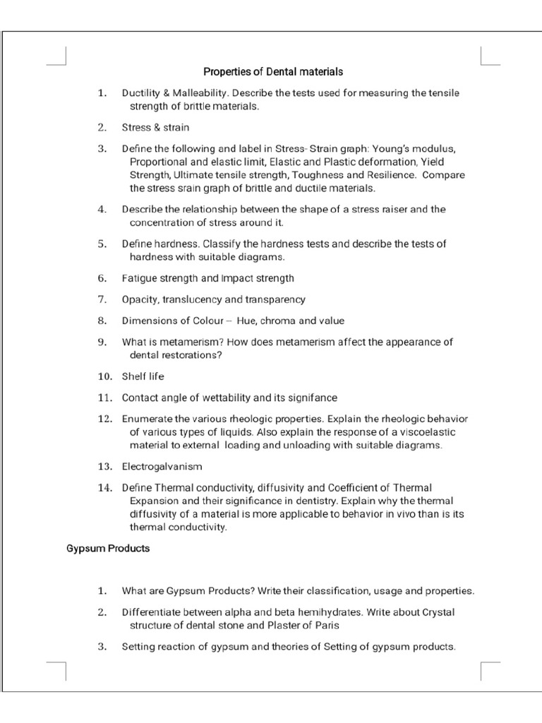Assignment of Dental Material PDF