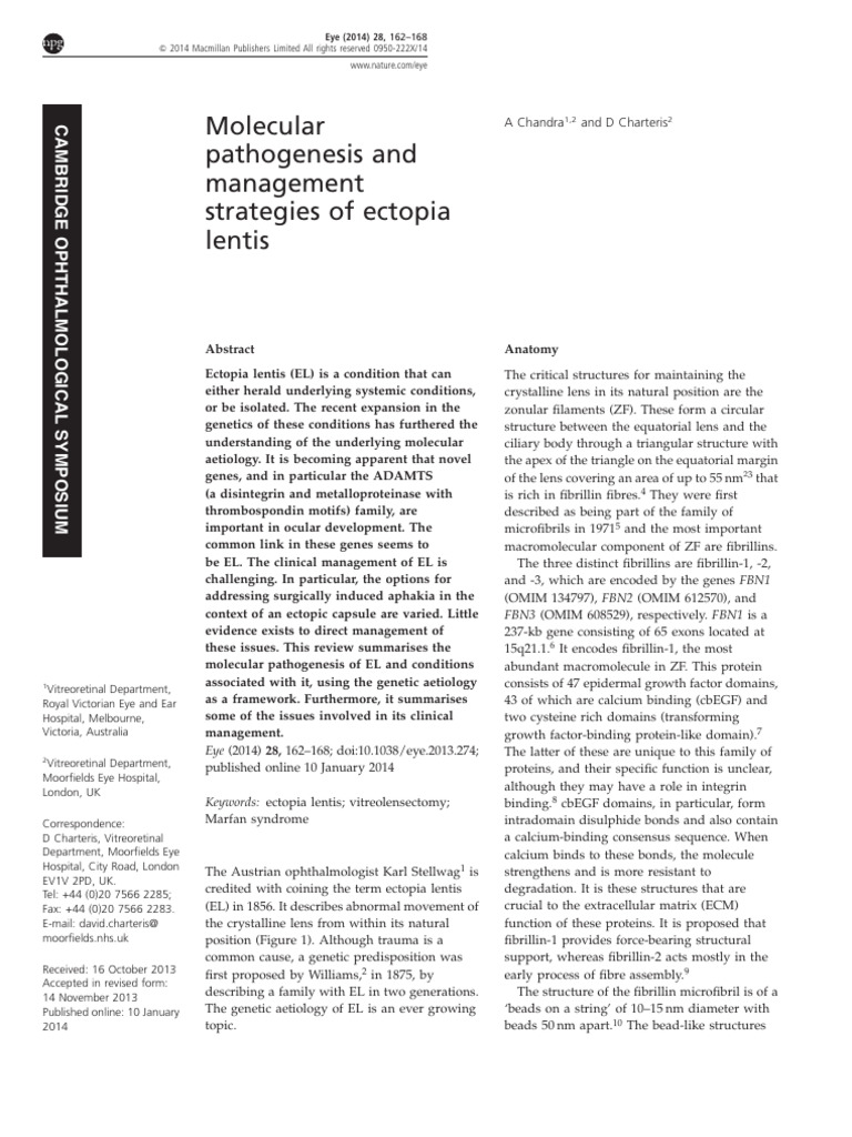 Ectopia Lentis: Genetics and Management | PDF | Human Eye | Ophthalmology