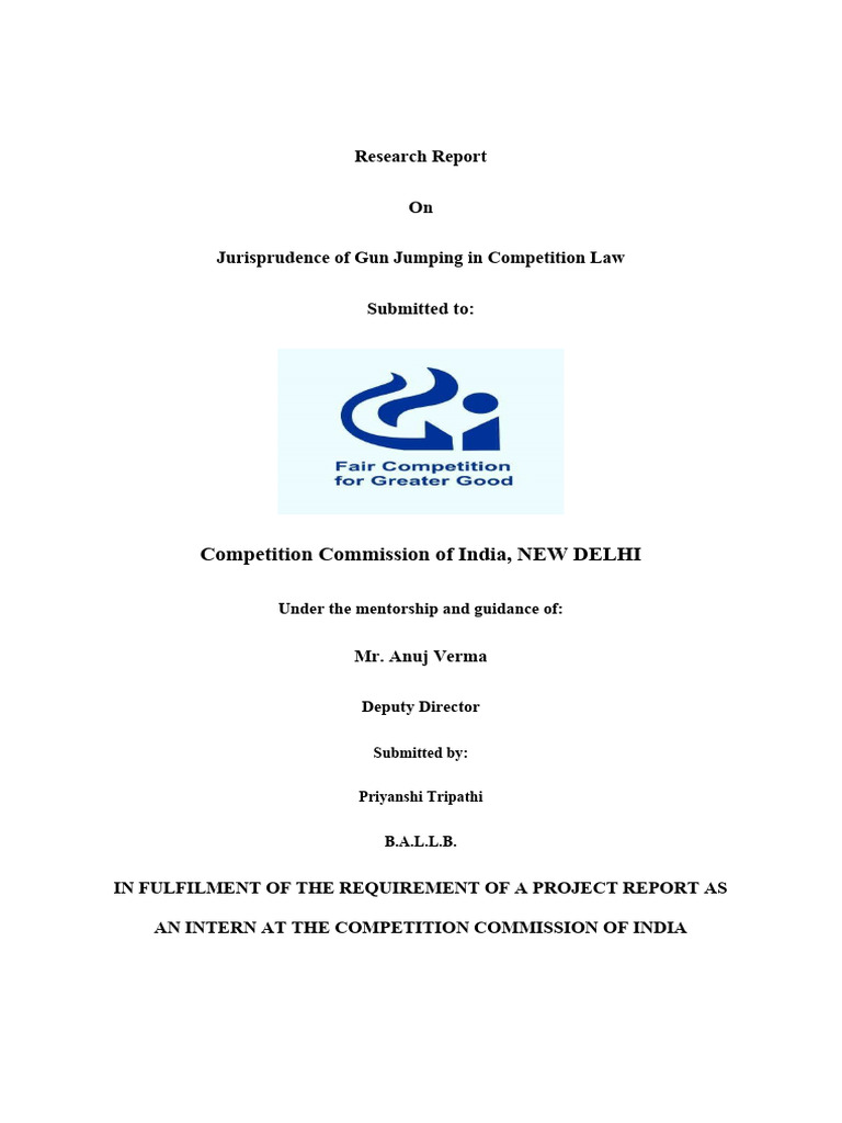 Jurisprudence On Gun Jumping in Competition Law (RR) PDF Mergers