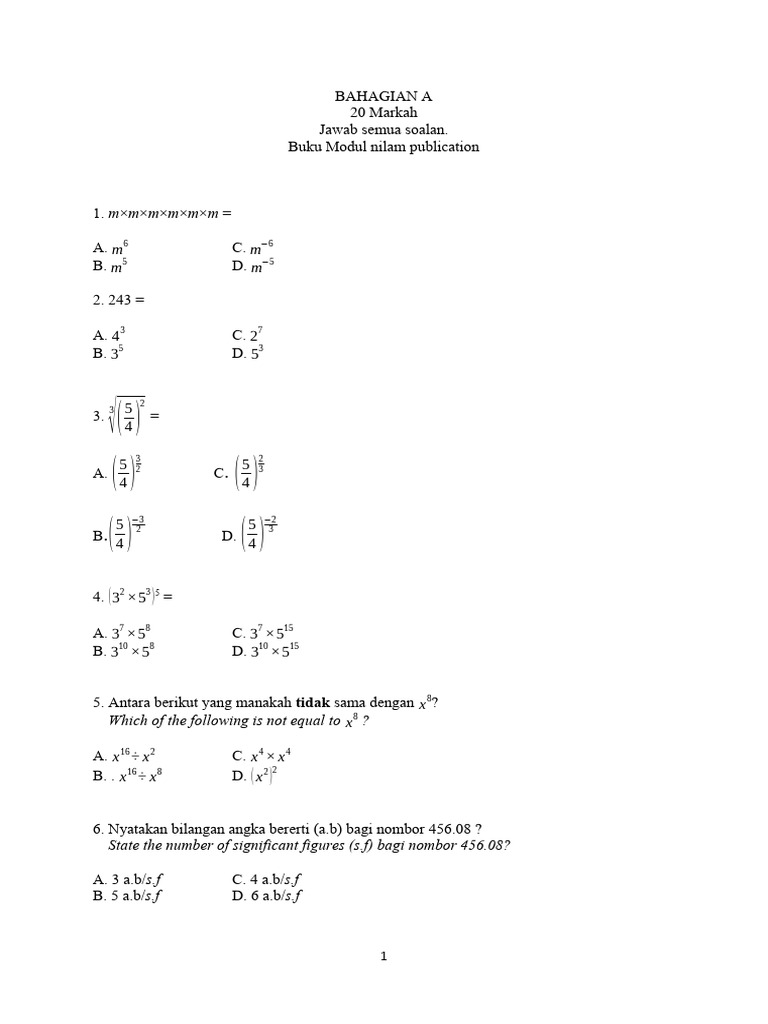 Soalan Matematik F3 dan Penyelesaian | PDF