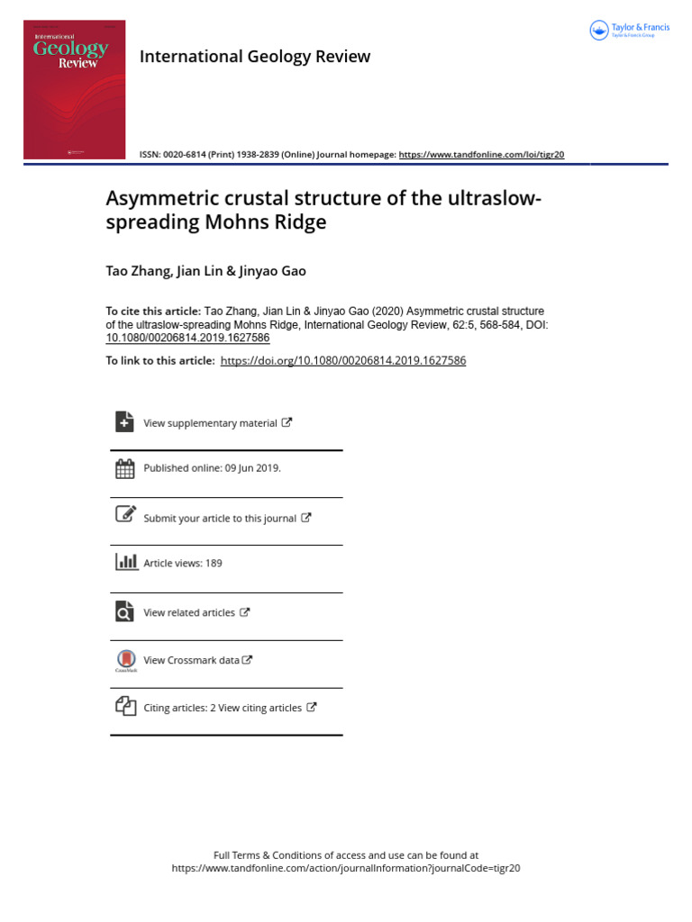 Asymmetric Crustal Structure of The Ultraslow Spreading Mohns Ridge ...
